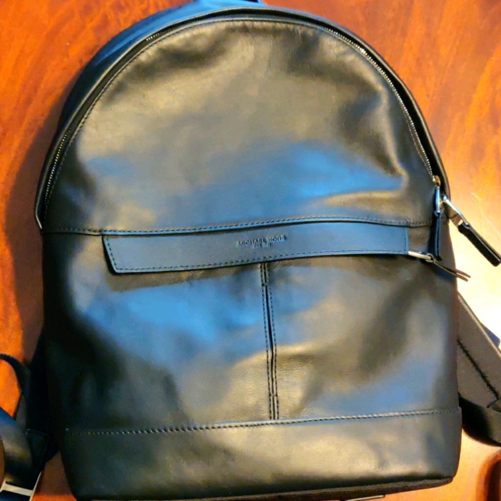 Michael Kors Unisex Black Leather Backpack